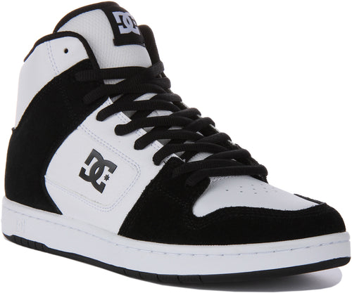 DC Shoes Manteca 4 Hi Baskets à lacets en cuir pour hommes en blanc noir