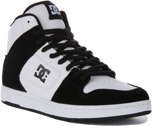 DC Shoes Manteca 4 Hi Zapatillas con cordones de piel para hombre en blanco negro