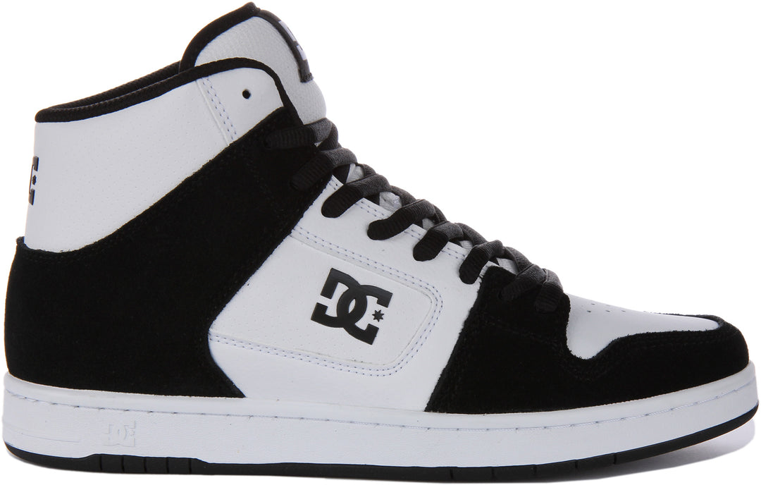 DC Shoes Manteca 4 Hi Zapatillas con cordones de piel para hombre en blanco negro