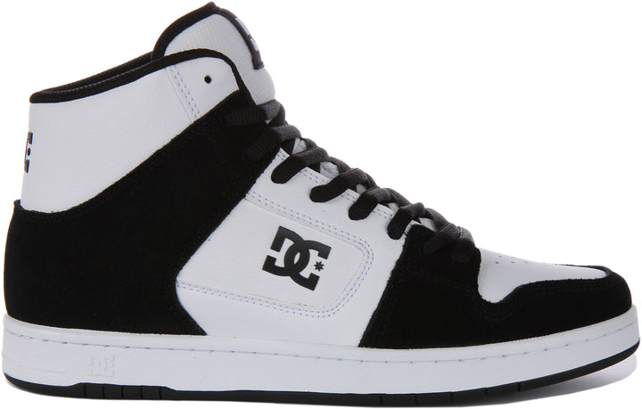 DC Shoes Manteca 4 Hi Herren Schnürung Leder Turnschuhe Weiß Schwarz