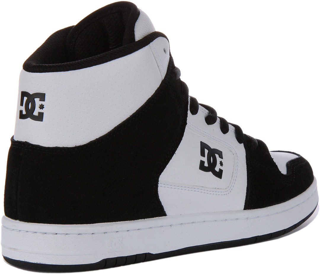 DC Shoes Manteca 4 Hi Herren Schnürung Leder Turnschuhe Weiß Schwarz