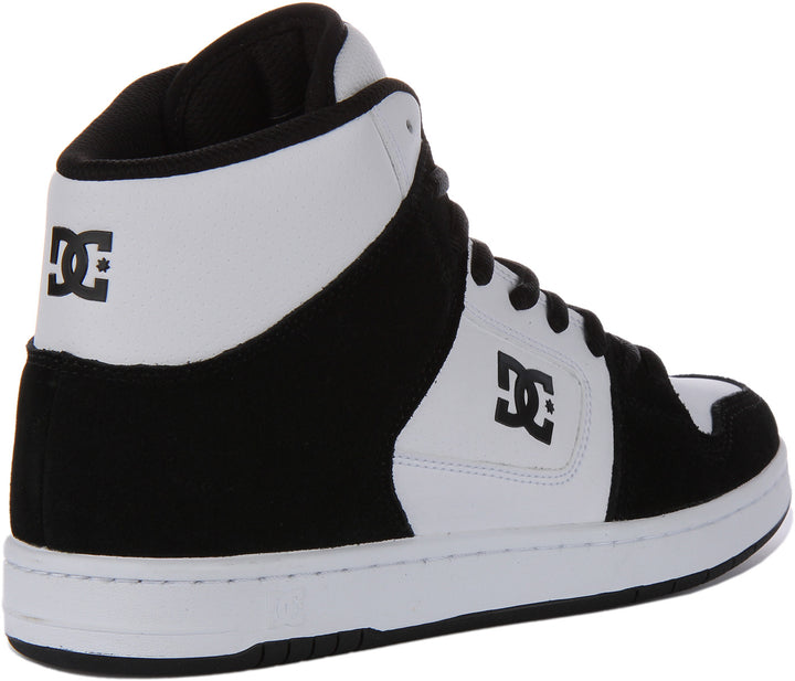 DC Shoes Manteca 4 Hi Zapatillas con cordones de piel para hombre en blanco negro