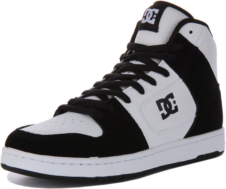 DC Shoes Manteca 4 Hi Zapatillas con cordones de piel para hombre en blanco negro