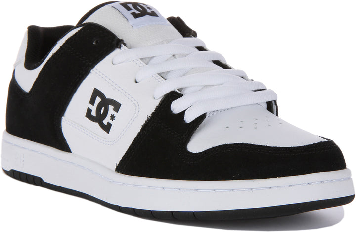 DC Shoes Manteca 4 Schnürung Leder Court Turnschuhe Weiß Schwarz