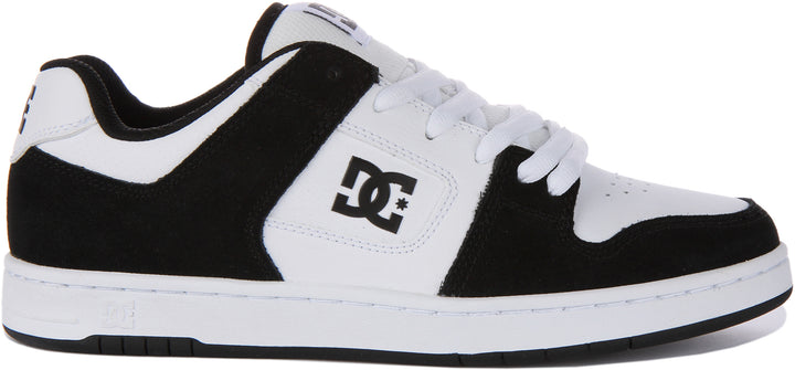 DC Shoes Manteca 4 Schnürung Leder Court Turnschuhe Weiß Schwarz