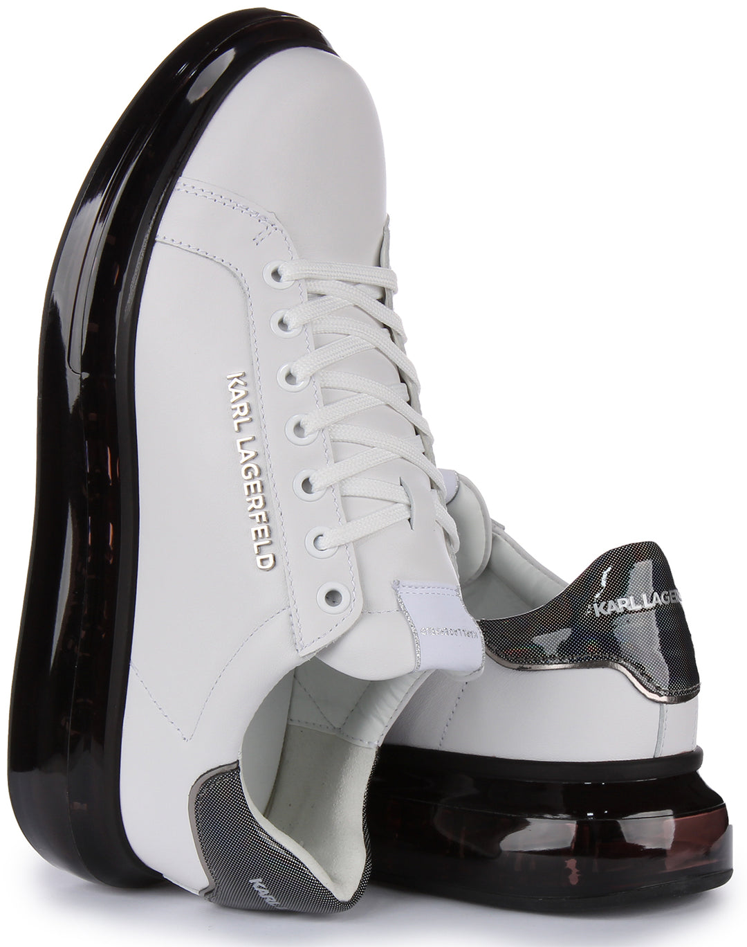 Baskets Karl Lagerfeld Pour Homme KL52625 - Cuir Blanc - Talon 4 Cm - Taille 40 EU