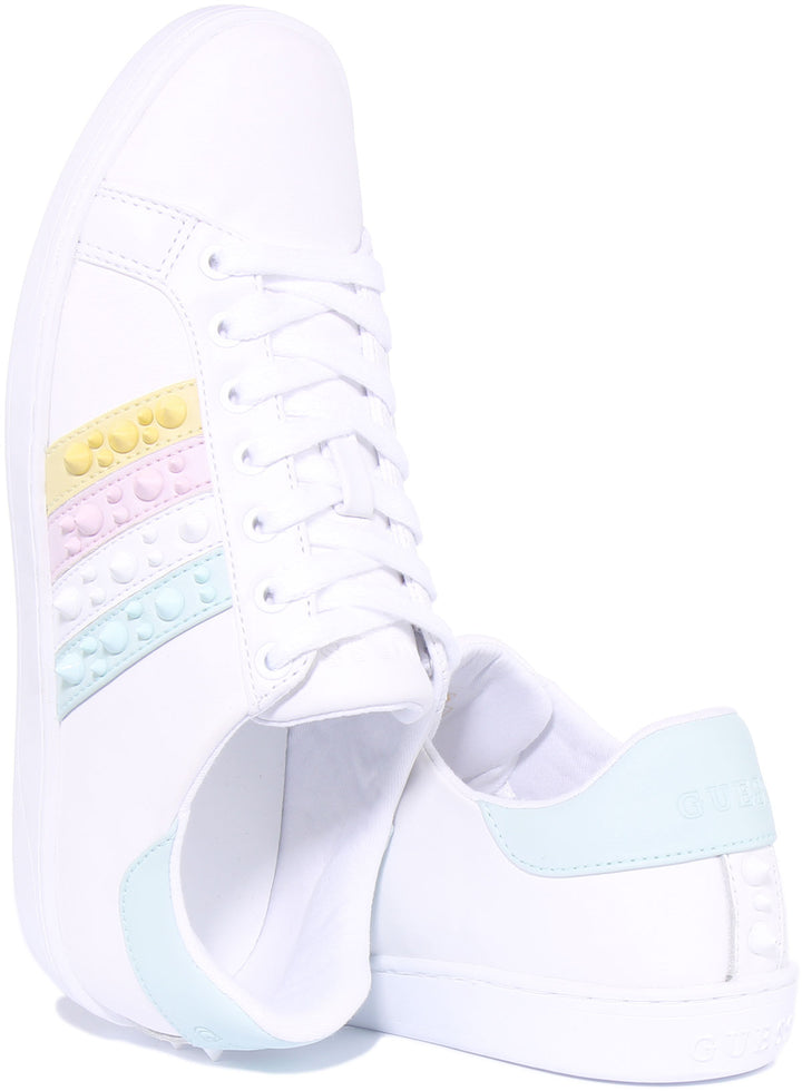 Guess Jacobb Studd In White Blue For Women
