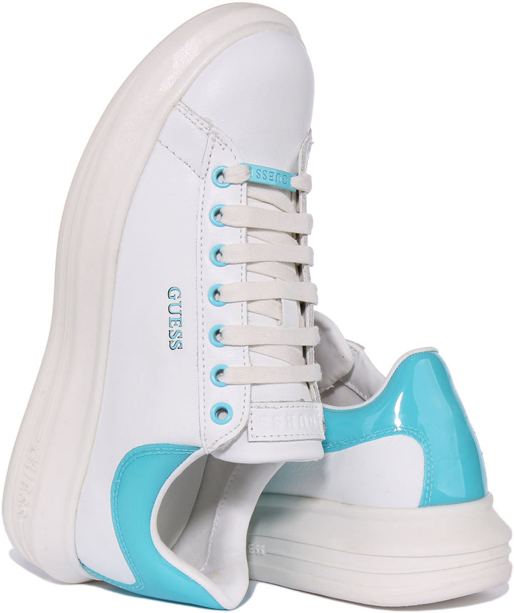 Guess Vibo Trainer In White Blue For Women