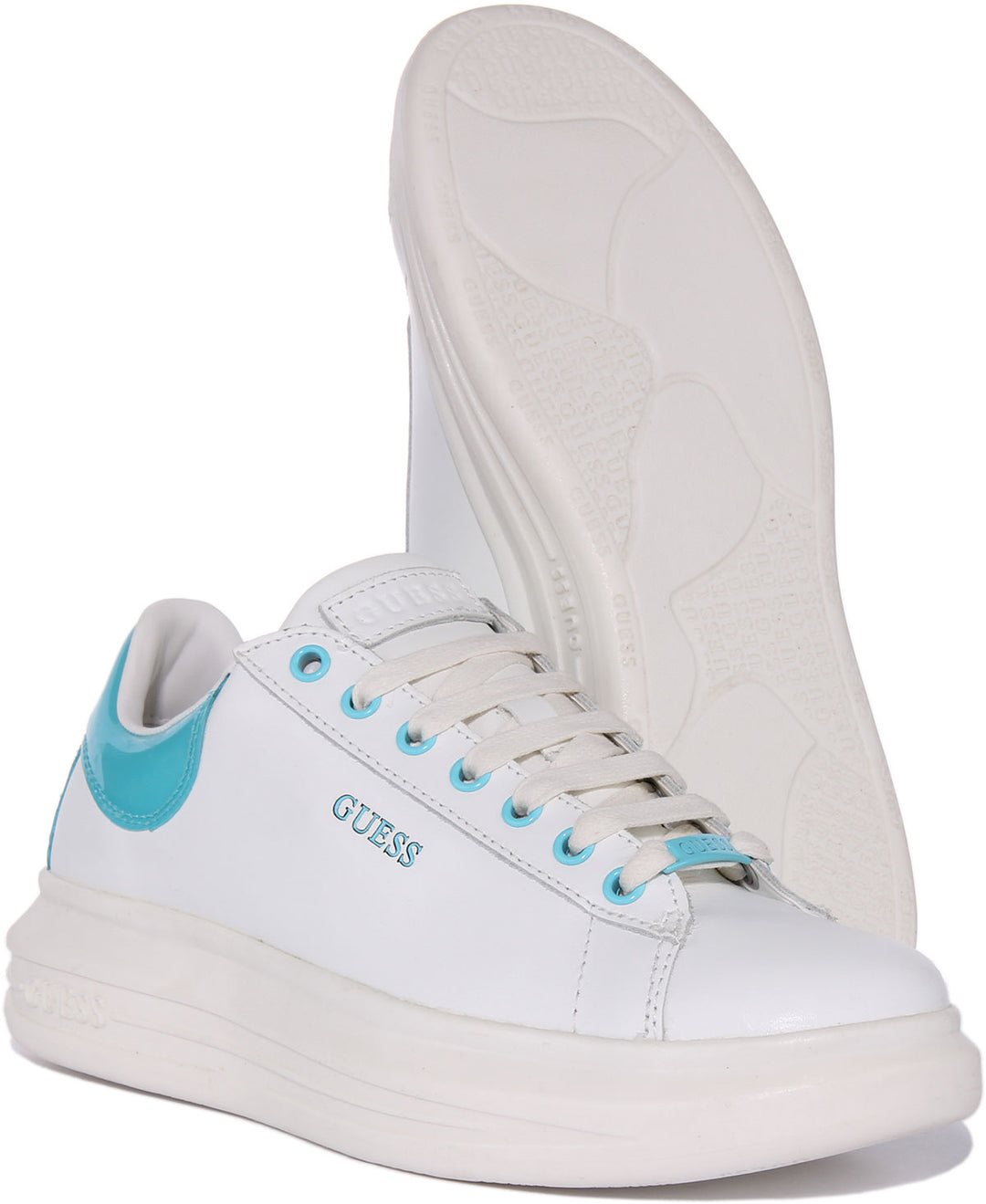 Guess Vibo Trainer In White Blue For Women