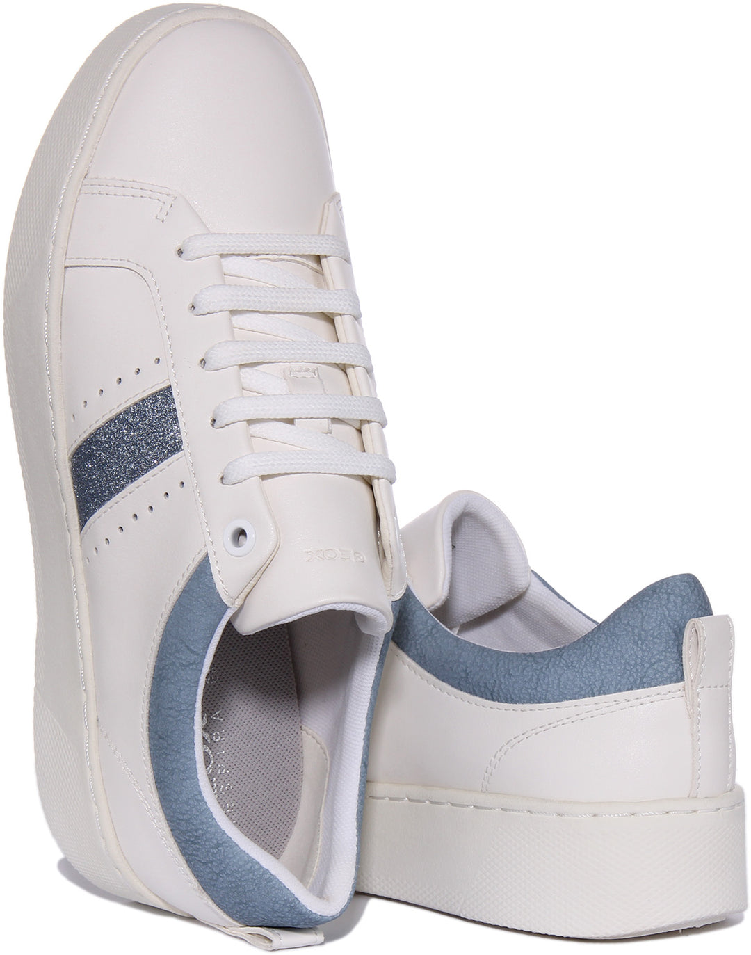 Geox D Skyely Platform In White Blue For Women