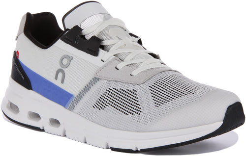 On Running Cloudrift Zapatillas con cordones de malla para hombre en blanco azul