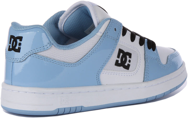 DC Shoes Manteca 4 Baskets à lacets en cuir pour femmes en blanc bleu