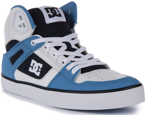 Dc Shoes Pure Hightop WC In White Blue For Men