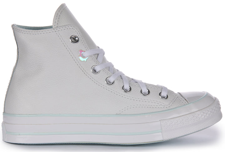 Converse Chuck 70 Hi Zapatillas de piel con cordones para en blanco azul