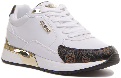 Guess Moxea Scarpe da ginnastica casual sintetiche da donna in bianco marrone