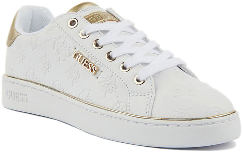 Guess Beckie Trainers In White Gold For Women
