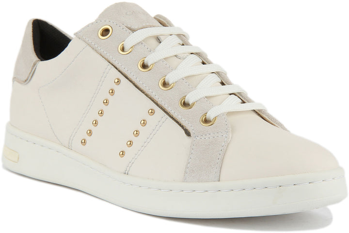 Geox Jaysen Trainers In White Gold For Women