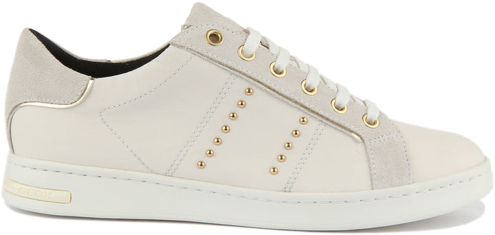 Geox Jaysen Trainers In White Gold For Women