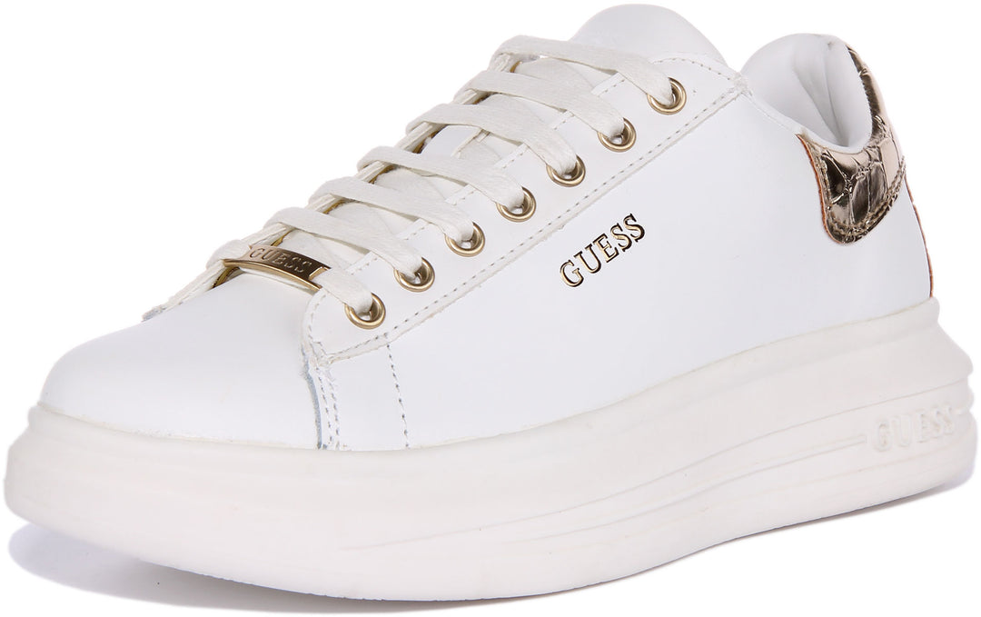 Guess Vibo White Gold For | Guess Trainers – 4feetshoes