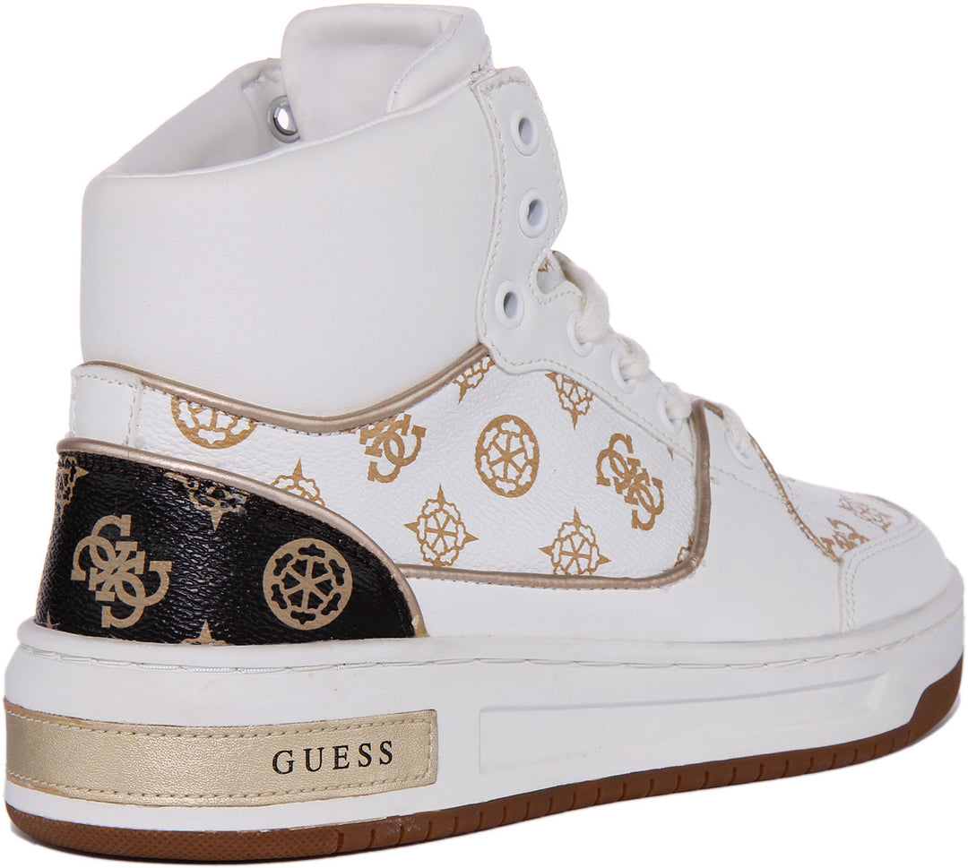 Guess Tullia Trainer In White Gold For Women