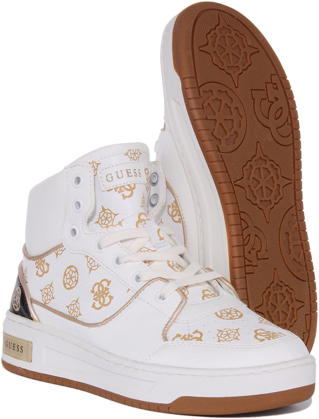 Guess Tullia Trainer In White Gold For Women