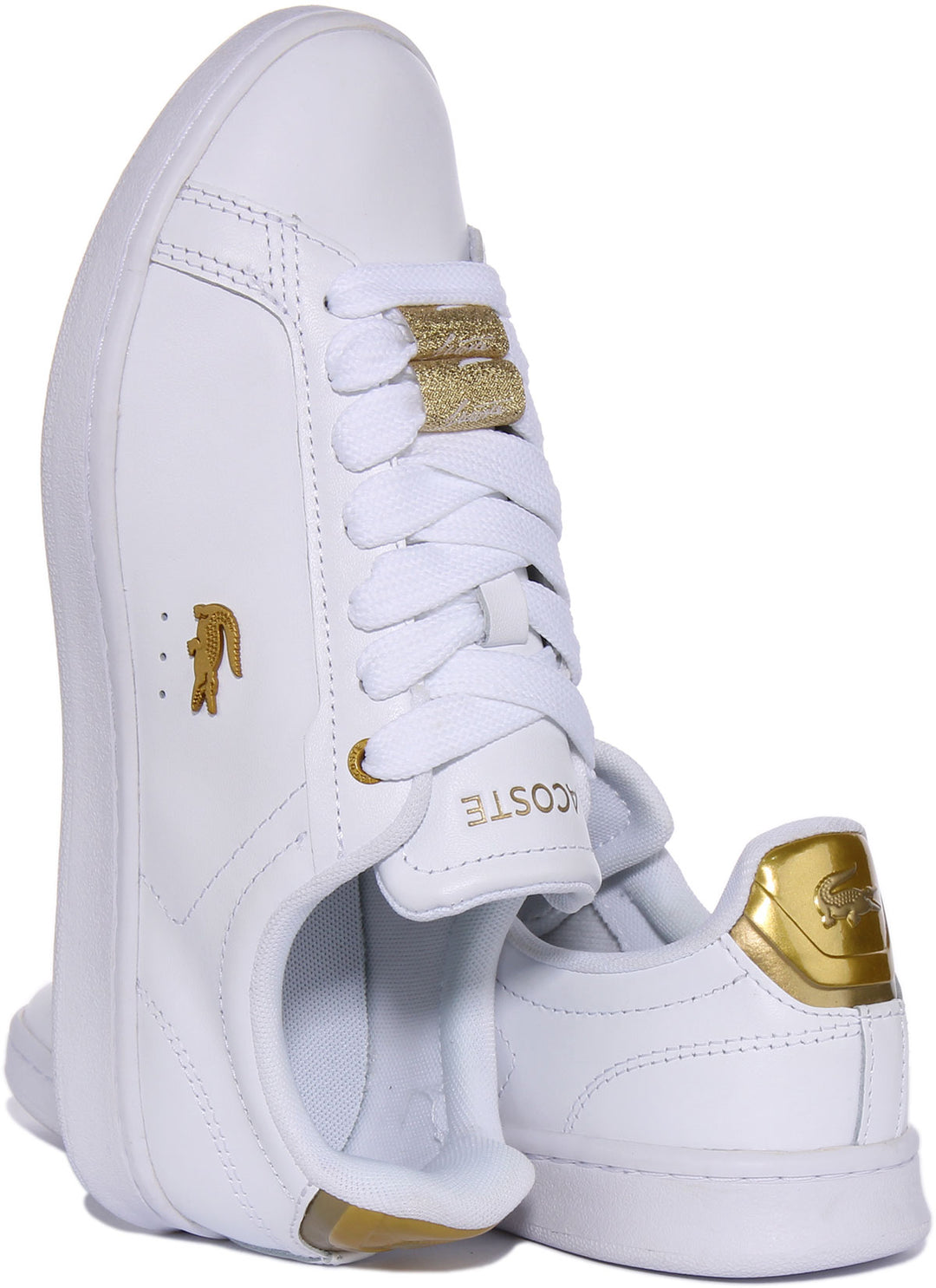 Lacoste Carnaby Pro In White Gold For Women