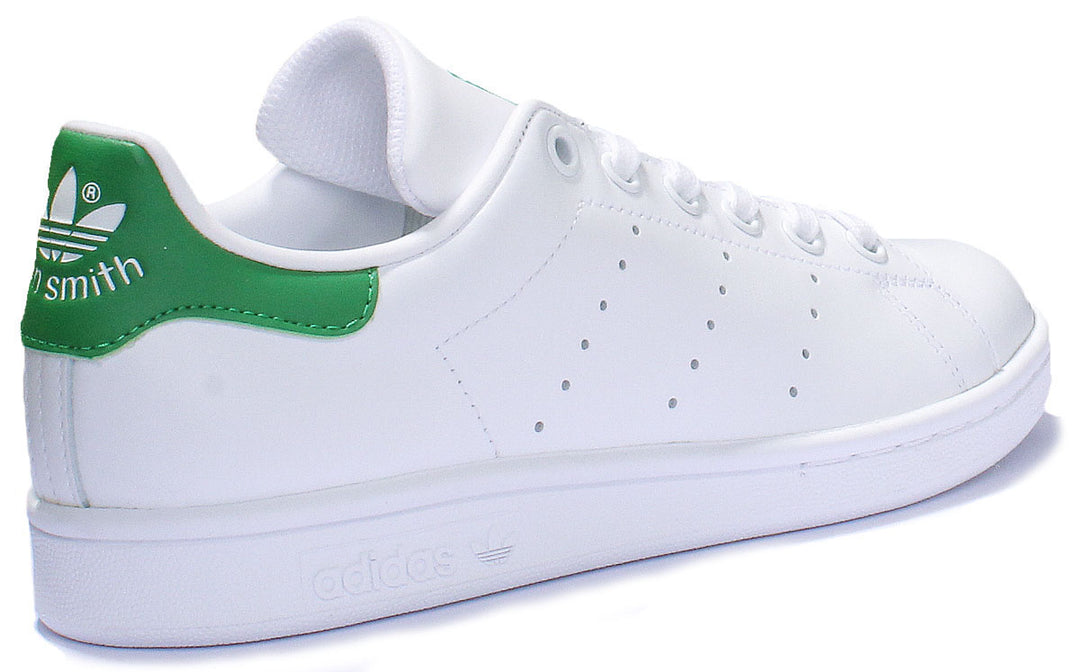 Adidas Stan Smith Baskets en cuir à lacets pour femmes en blanc vert