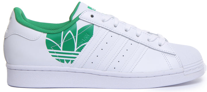 Adidas Superstar In White Green For Men