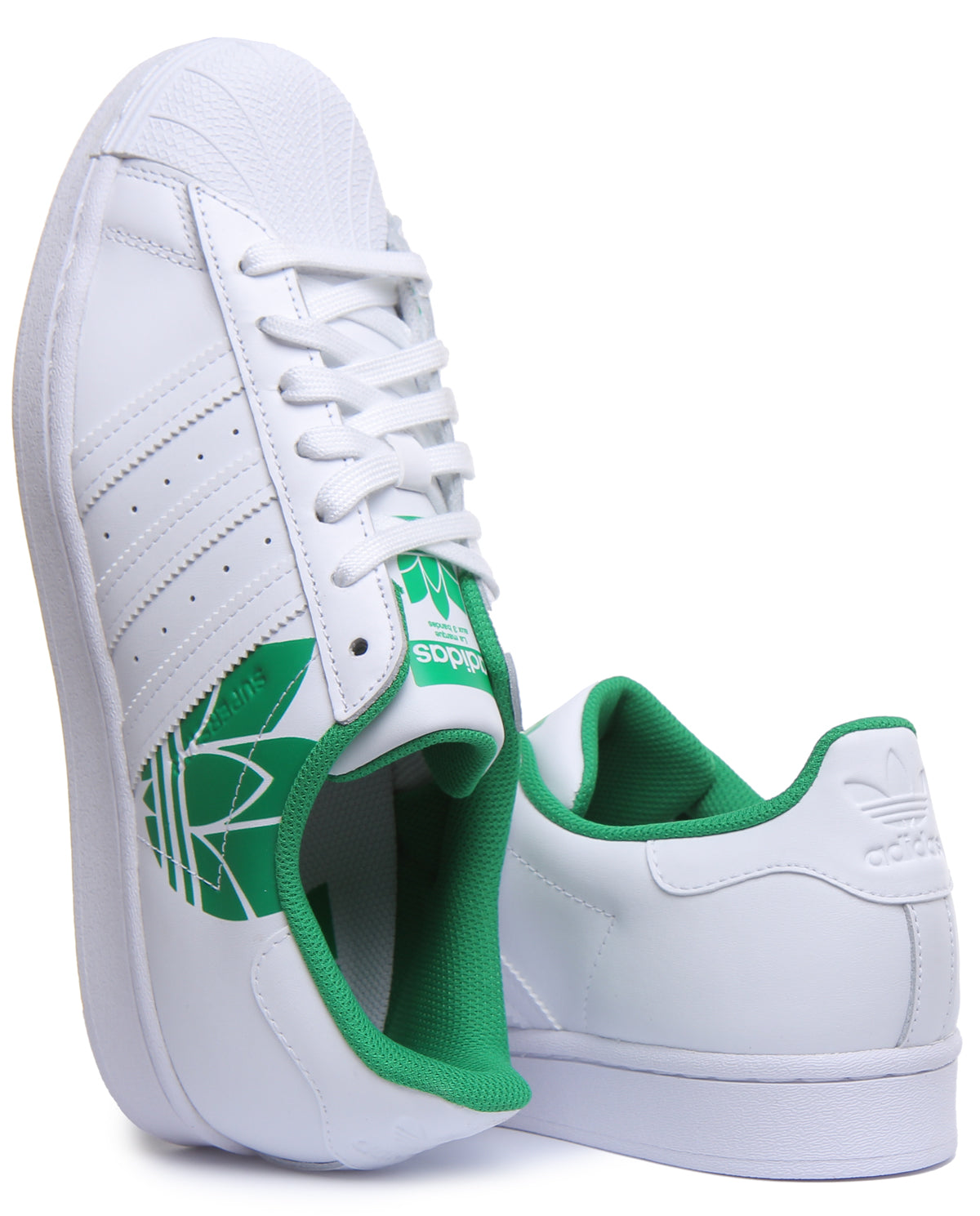 Adidas superstar shop blanco con verde