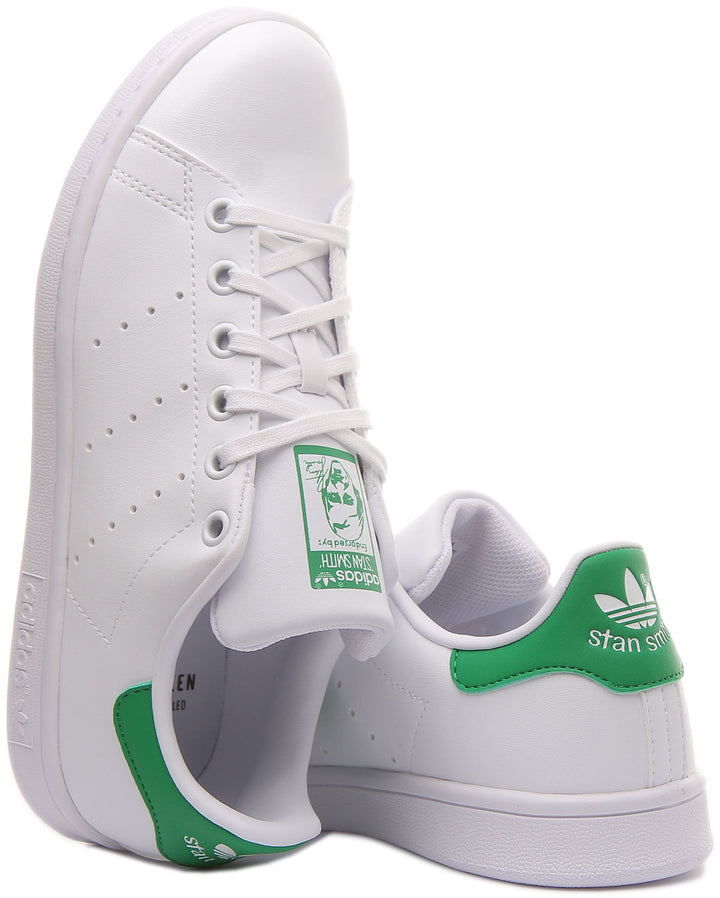 Adidas Stan Smith Scarpe da tennis classiche vegane Primegreen da giovani in bianco verde
