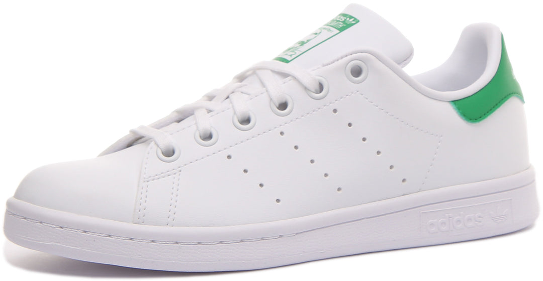 Adidas Stan Smith J In White Green For Junior