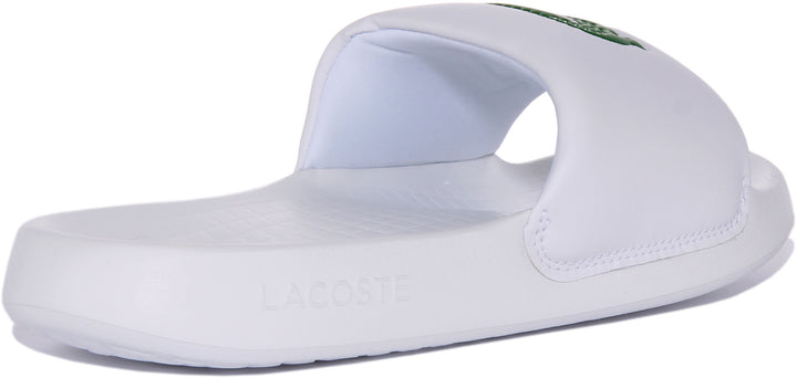 Lacoste Serve Sandales à glissière en synthétique croco pour hommes en blanc vert
