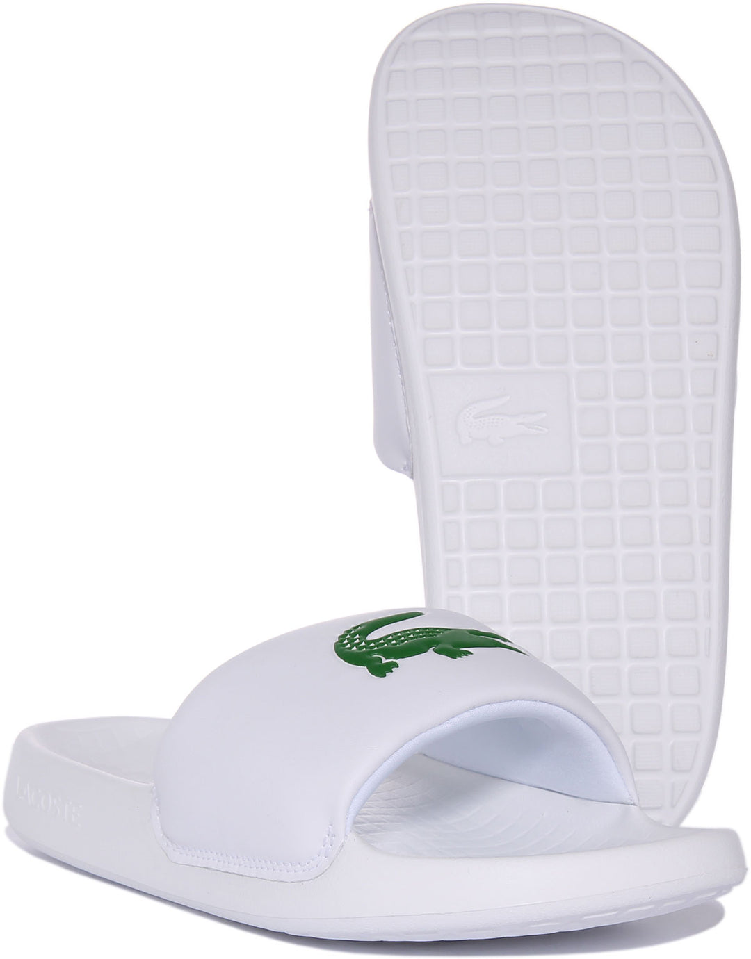 Dakraam Oh jee Circus Lacoste Serve Slide 1.0 Croco In White Green For Men | Pool Sliders –  4feetshoes