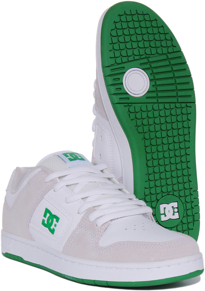 DC Shoes Manteca 4 Baskets en cuir à lacets poure en blanc vert