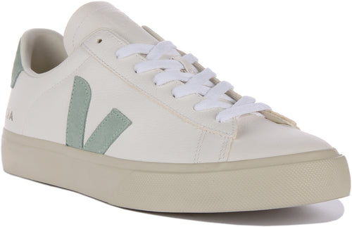 Veja Campo Scarpe da ginnastica allacciate in pelle chromefree da donna in bianco verde