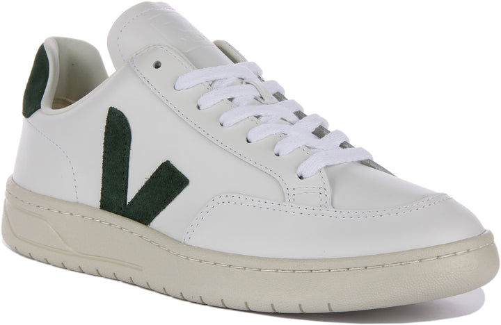 Veja V12 Scarpe da ginnastica allacciate in pelle da uomo in bianco verde