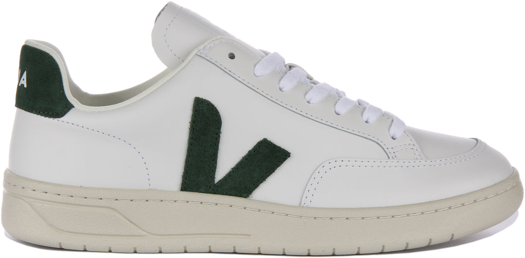 Veja V12 Scarpe da ginnastica allacciate in pelle da uomo in bianco verde