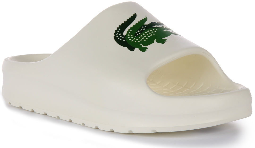 Lacoste Serve Slide 2.0 In White Green For Women
