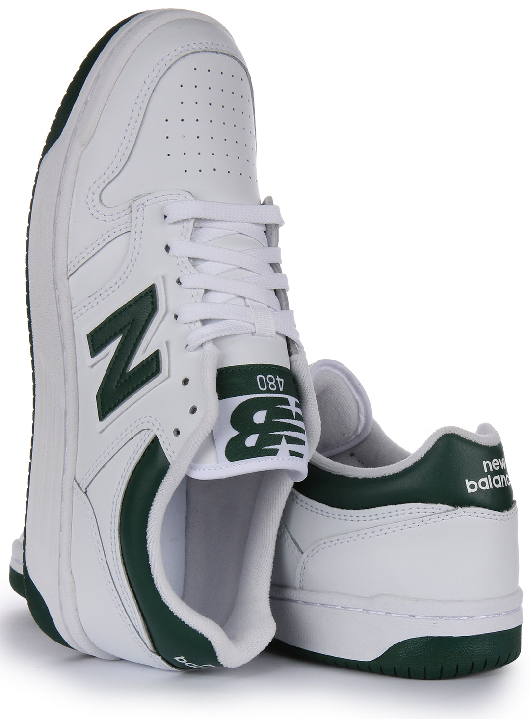 New Balance BB 480 LNG In White Green