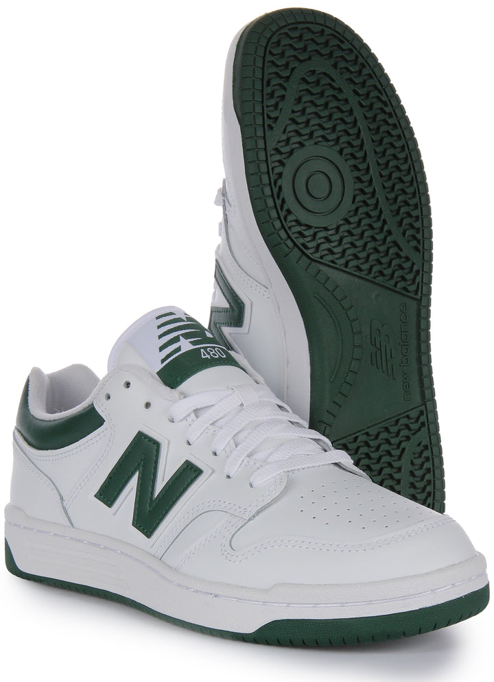 New Balance BB 480 LNG In White Green