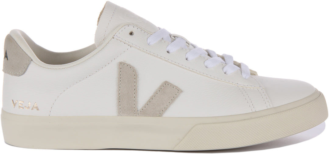 Veja Campo Chromefree In White Grey For Men Lace Up Leather