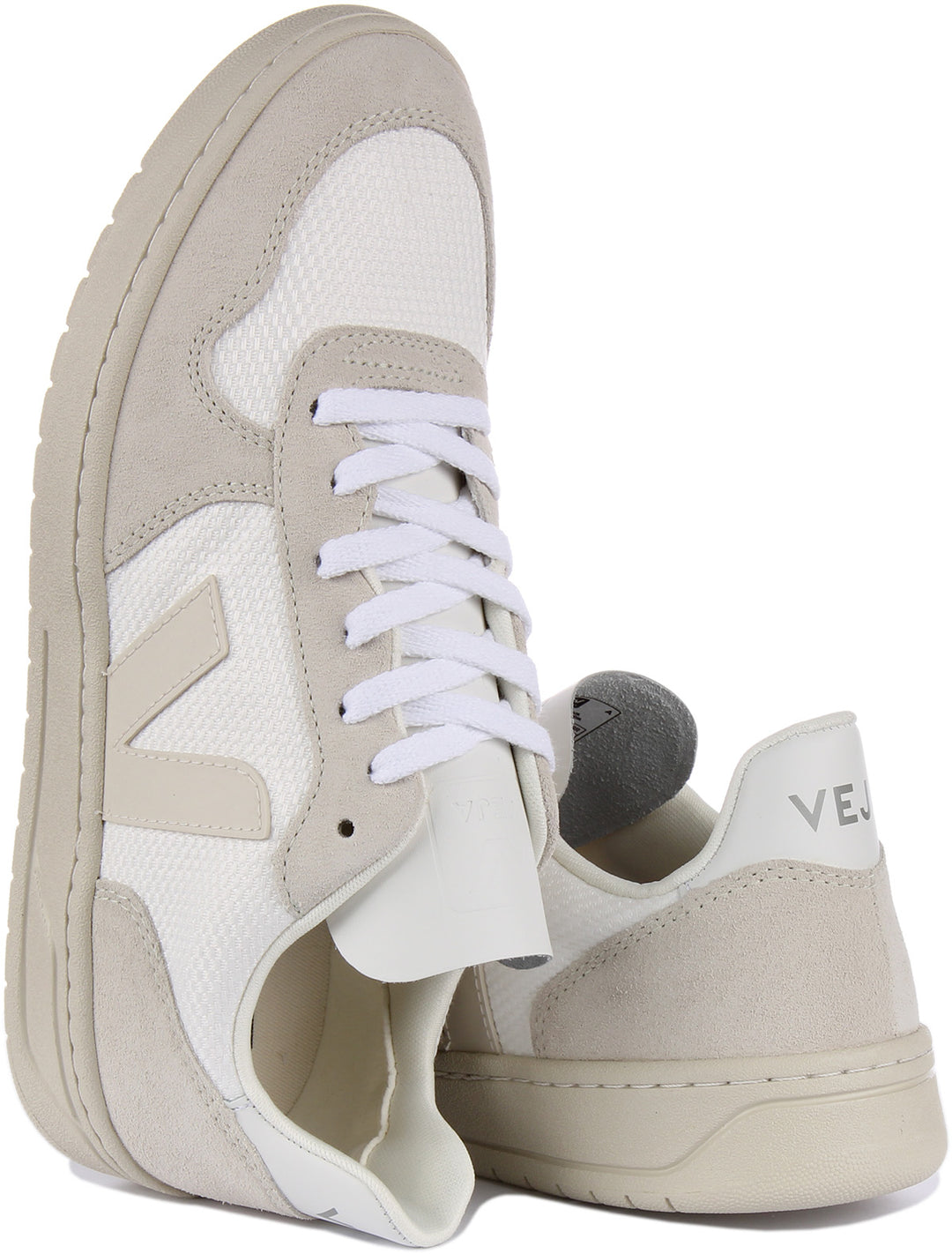 Veja V-10 B-Mesh In White Grey For Women