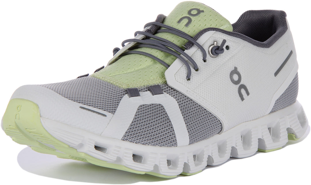 On Running Cloud 5 Push Zapatillas deportivas con cordones para hombre en blanco gris