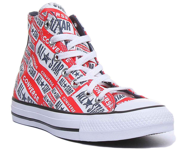 Converse Chuck Taylor All Star Hi Logo Zapatillas de deporte con cordones para mujer en blanco multi