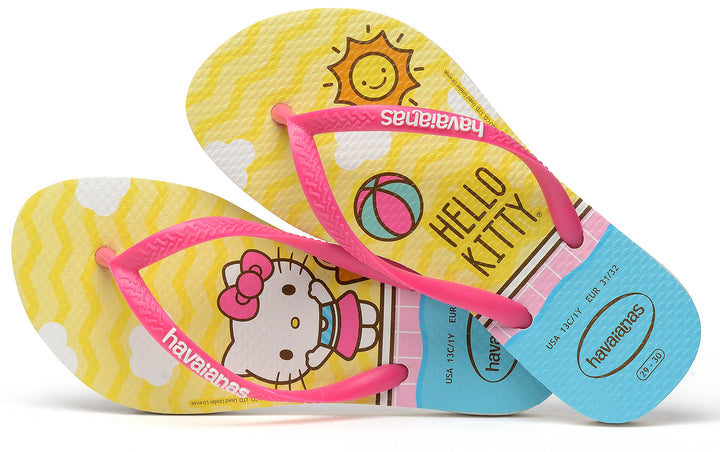 Havaianas Slim Hello Kitty In White Pink For Kids