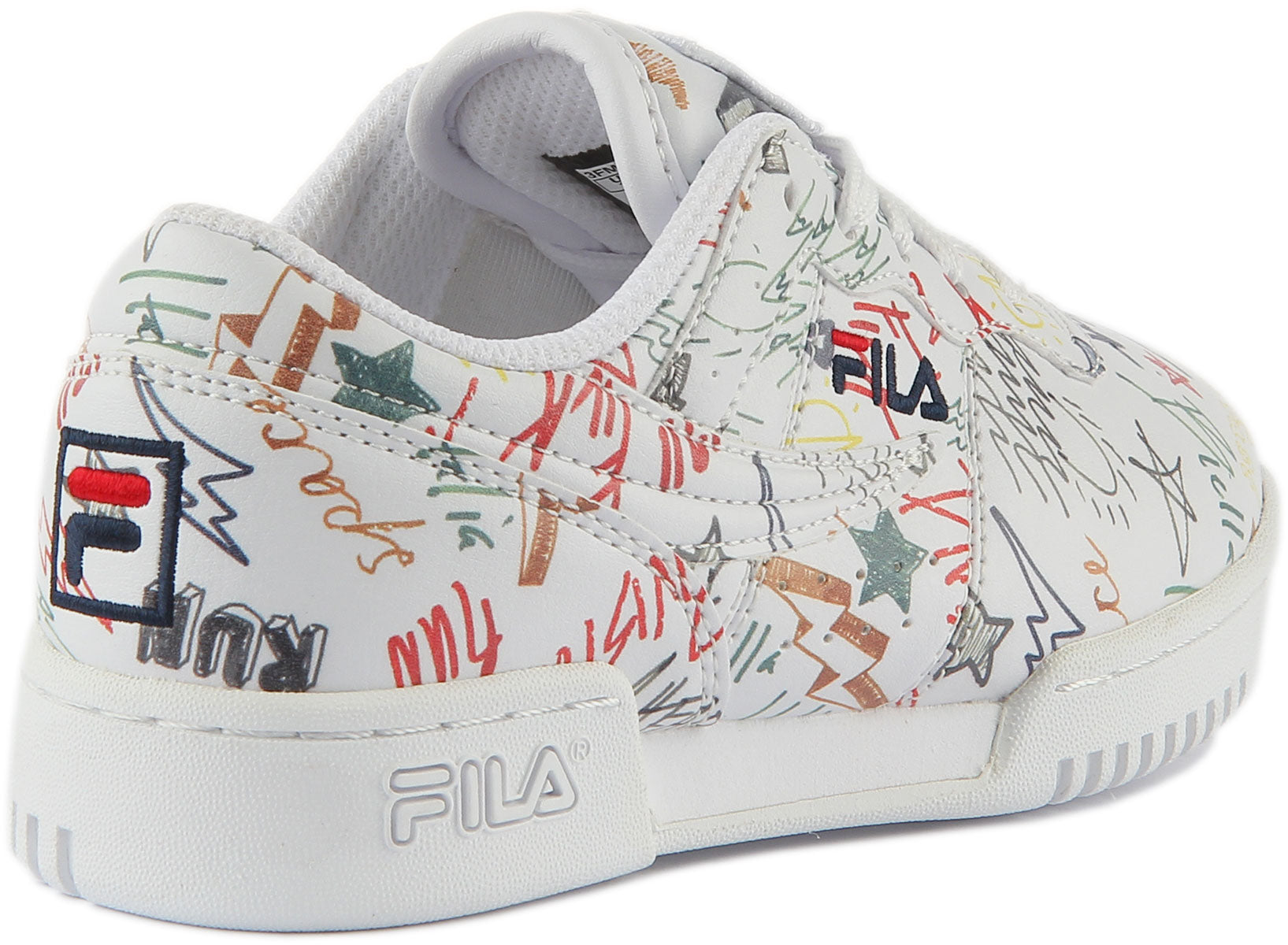 Fila Original Fitnes In White Scribble Kids Lace up Fila