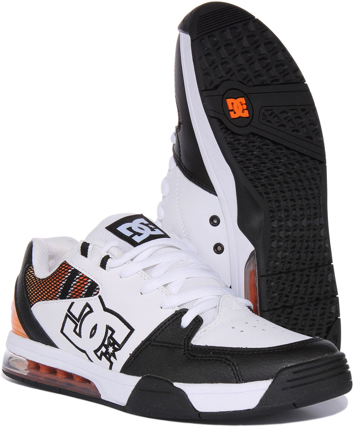 DC Shoes Versatile Scarpe da ginnastica Air Bag Skate in pelle allacciate da uomo in bianco multi