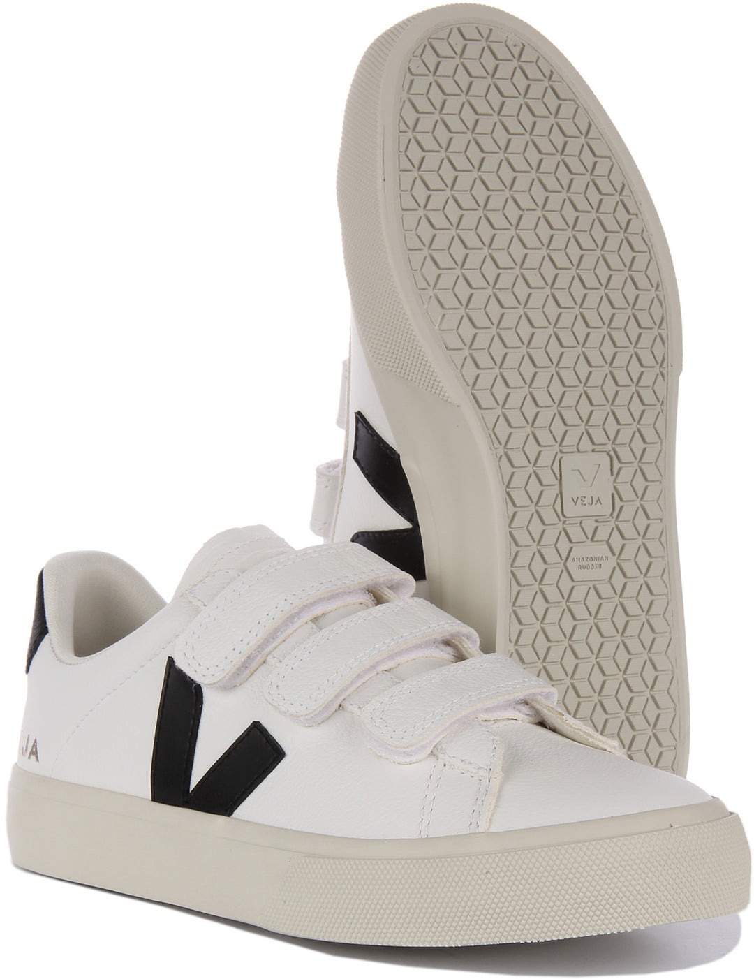 Veja Recife Chromfree White Black For Men Triple Strap Trainers