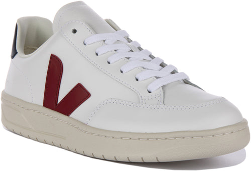 Veja V 12 Baskets à lacets en cuir pour hommes en blanc multi