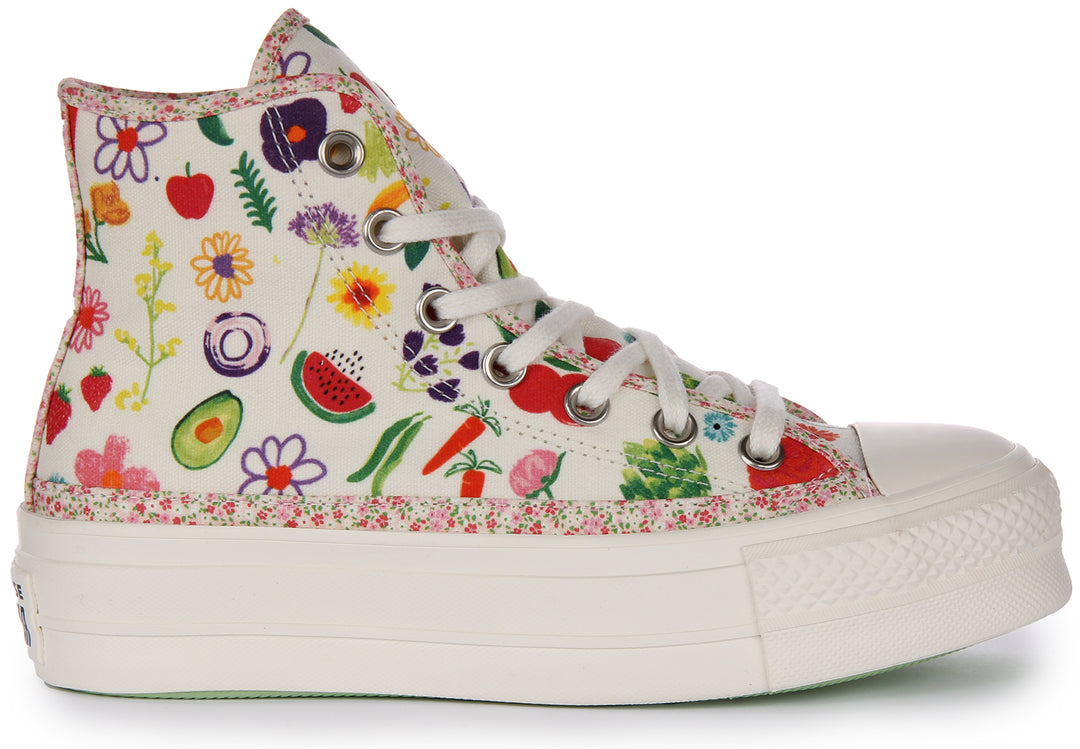 Converse All Star Lift A06063C In White Fruits